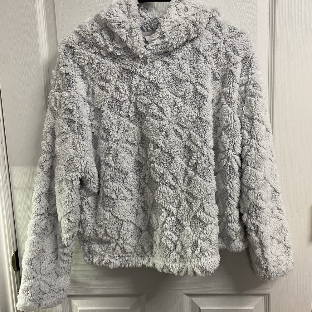 Joyspun Hoodie Sz. S(4-6) Light Gray Super Soft Pull Over‎ Crop